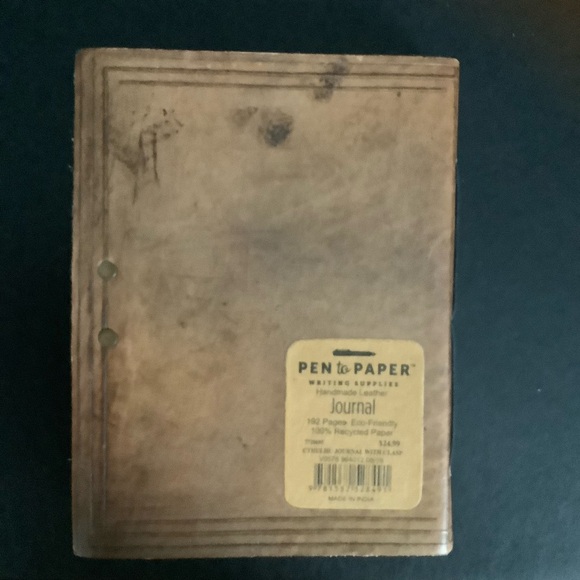 Brown Leather Journal with Octopus Design - Picture 2 of 7